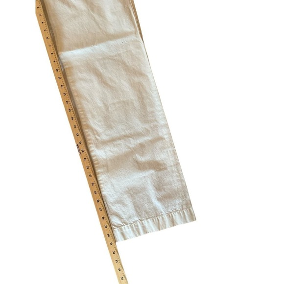 Old Navy Low Waist Ankle Pant Women's Size 12 White Straight Leg Mid Rise Cotton - Picture 3 of 7